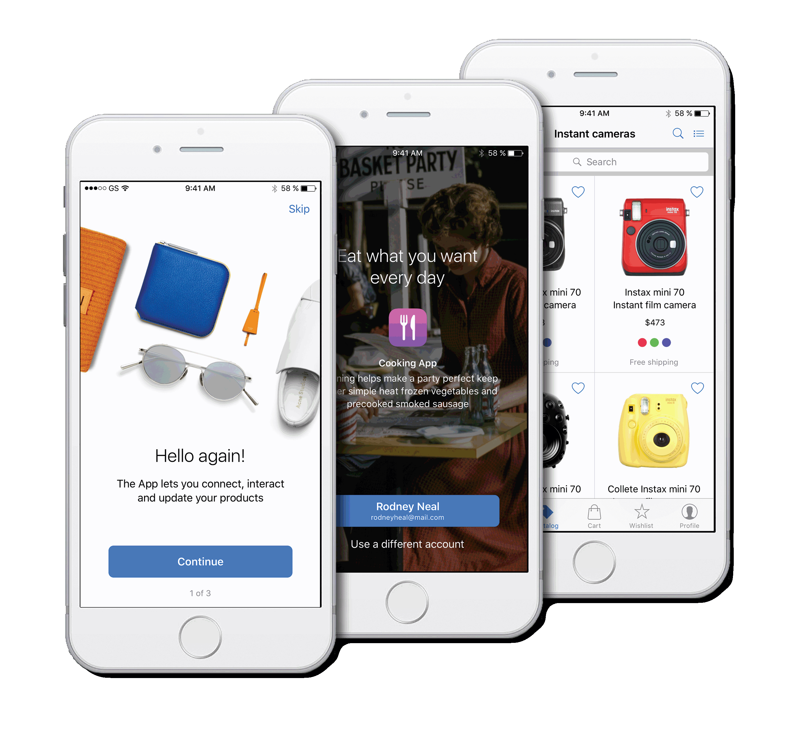 Animated smartphone showing a mobile app experience